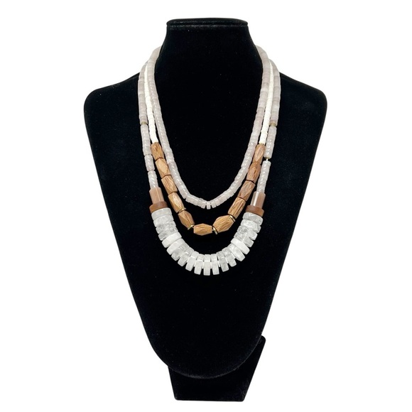 Serefina Jewelry - Serefina Rose & Clear Quartz Bohemian-Style, Multi-Strand Statement Necklace